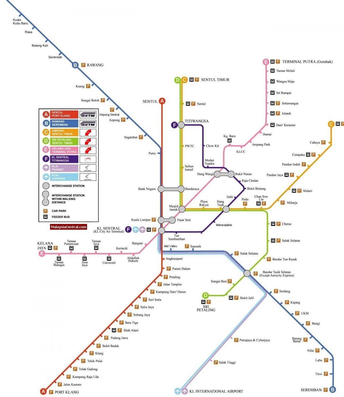 Куала-Лумпур легкорельсового карте