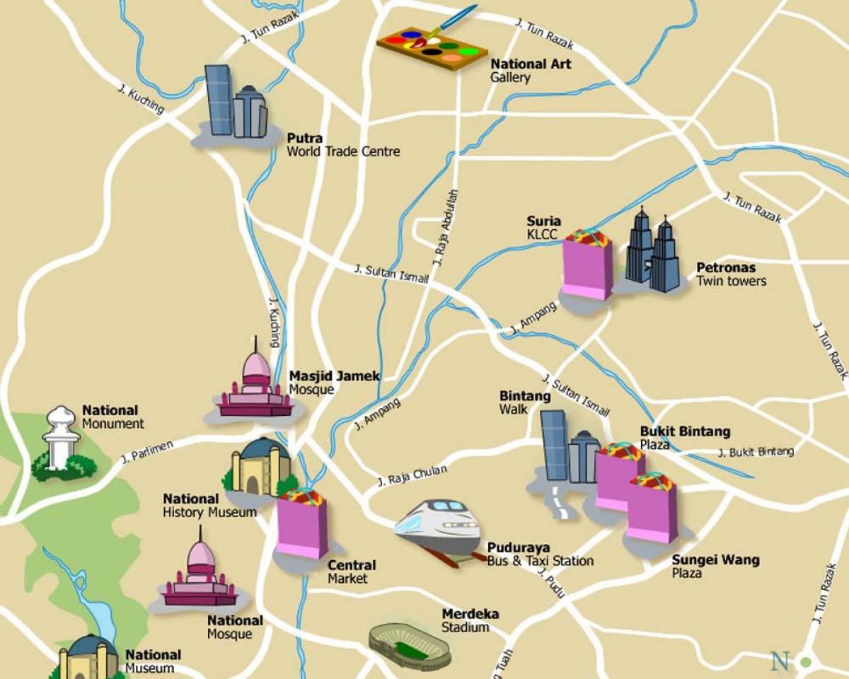 туристическая карта Куала-Лумпур Малайзия