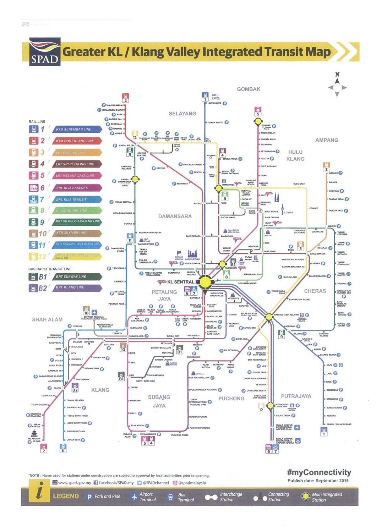 транзит Куала-Лумпур железнодорожных карте
