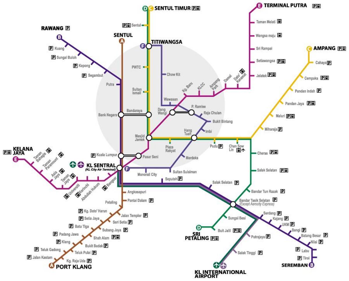 Путра LRT станции карте