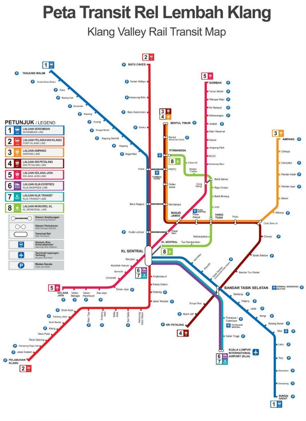 поезд маршрут на карте Малайзии