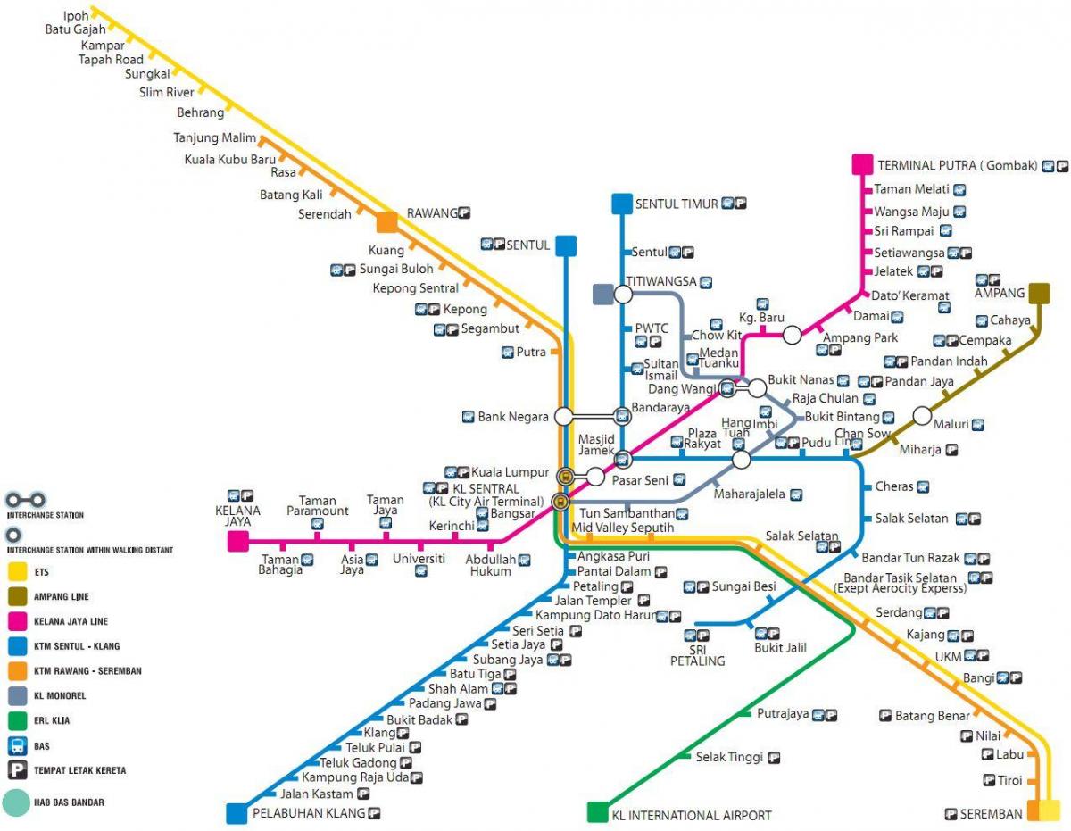 Карта общественного транспорта Малайзии