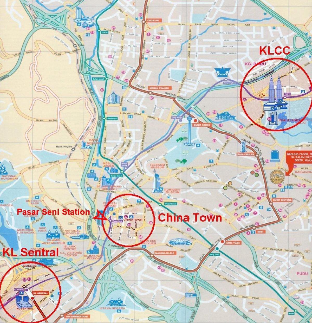 Китайский квартал в Куала-Лумпуре карте