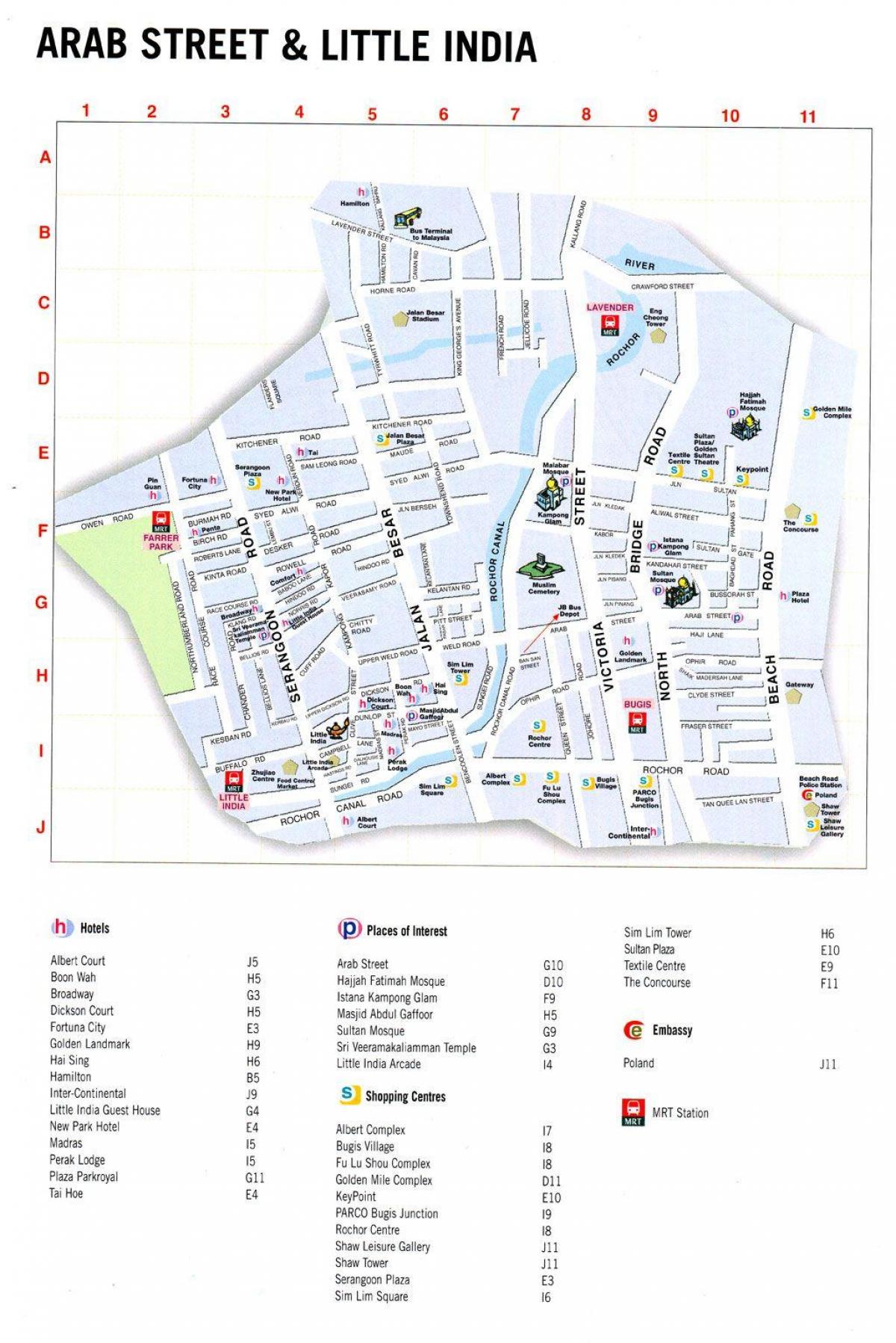 Карта арабской улицы Куала-Лумпур