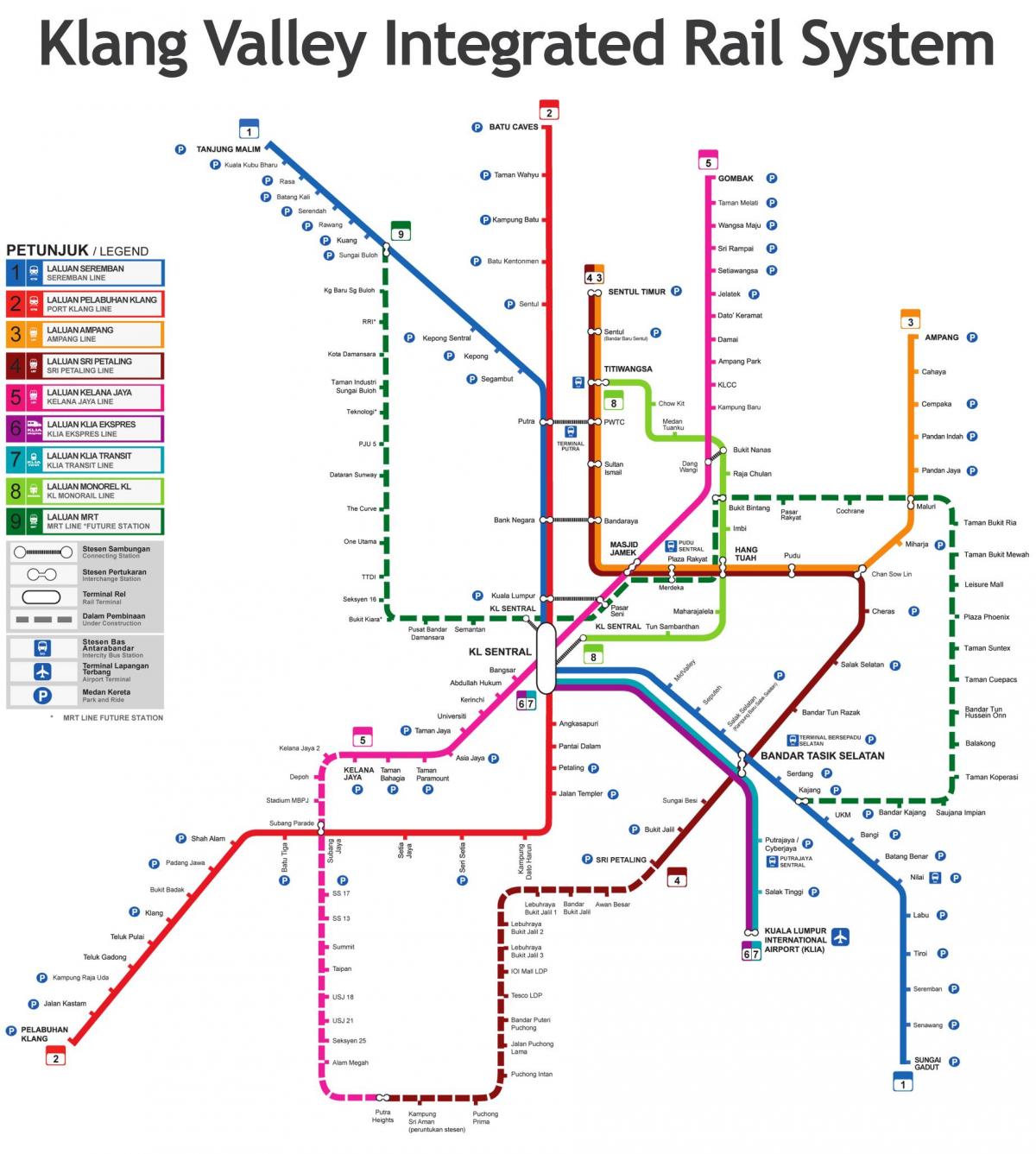 Малайзия железнодорожный карта 2016
