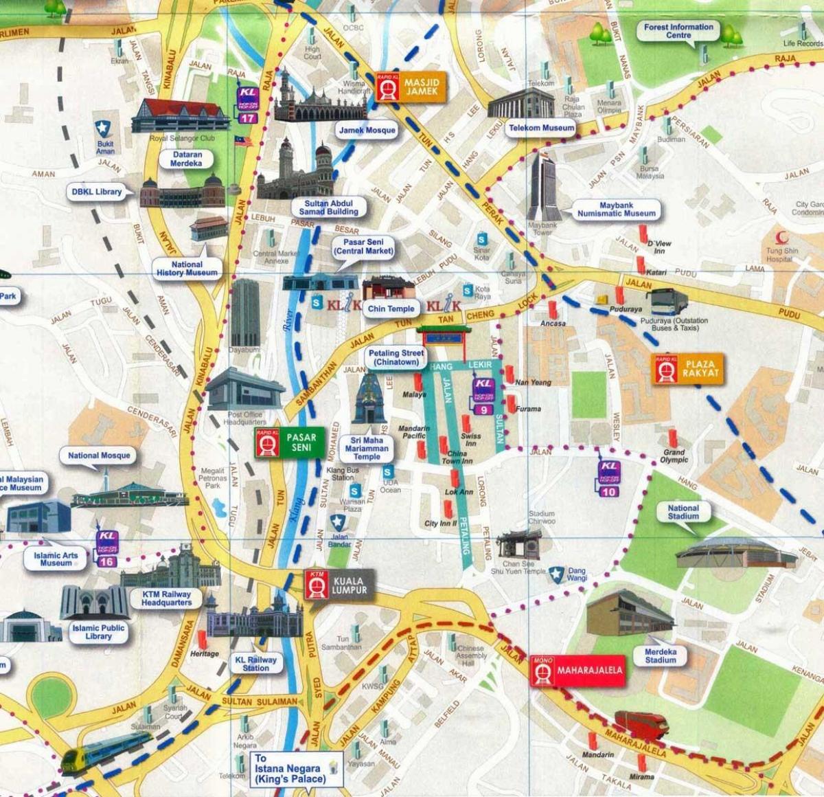 Городское туристско-Куала-Лумпур карте 