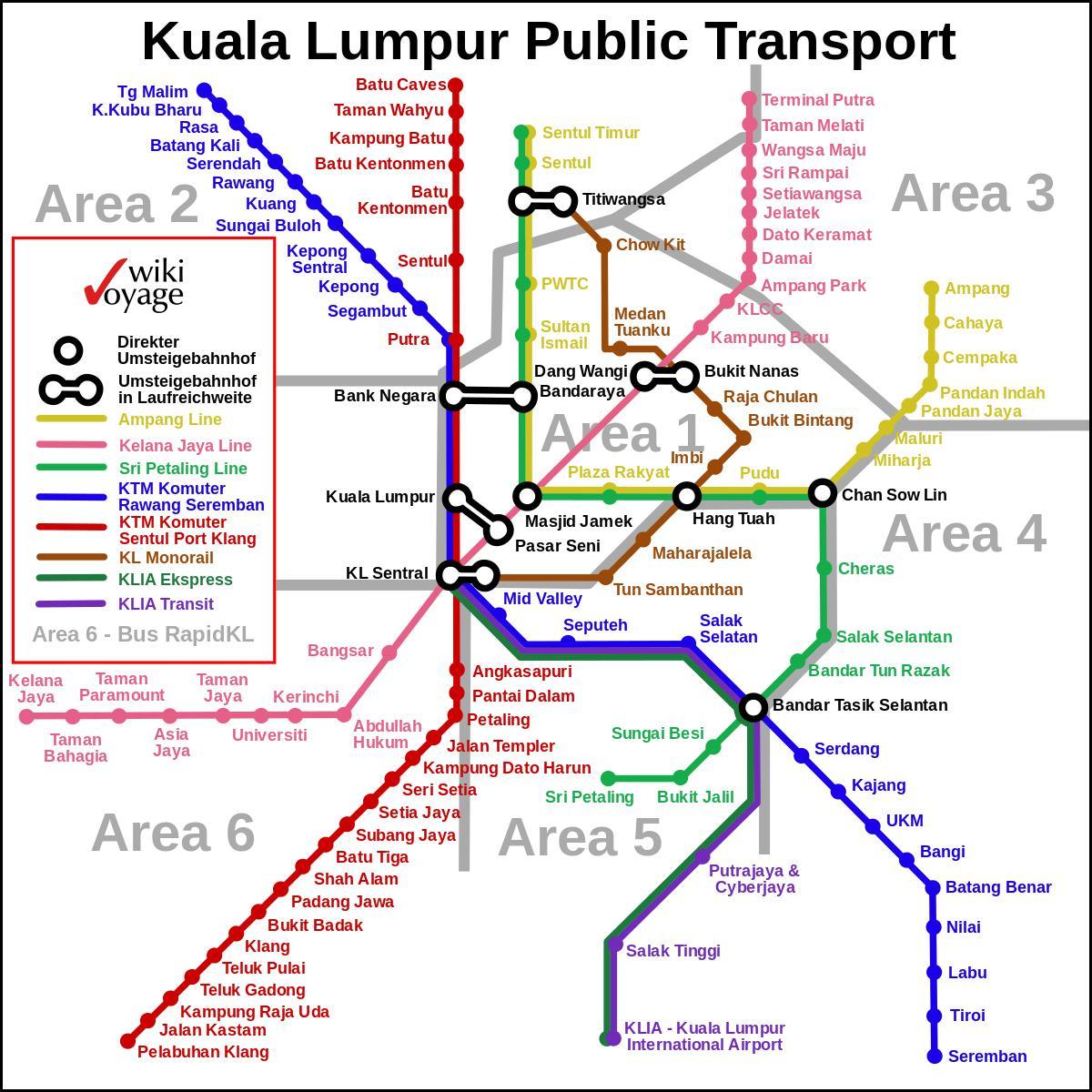 общественный транспорт Куала-Лумпура карте