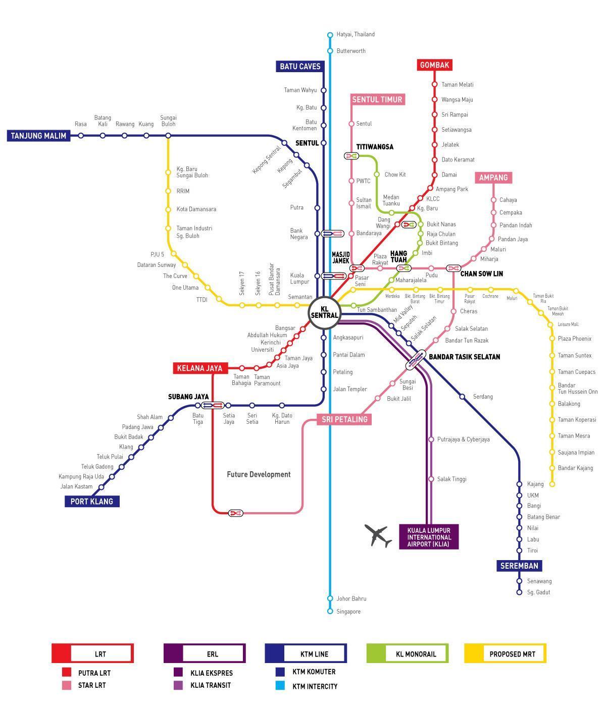 КЛ железнодорожного маршрут на карте
