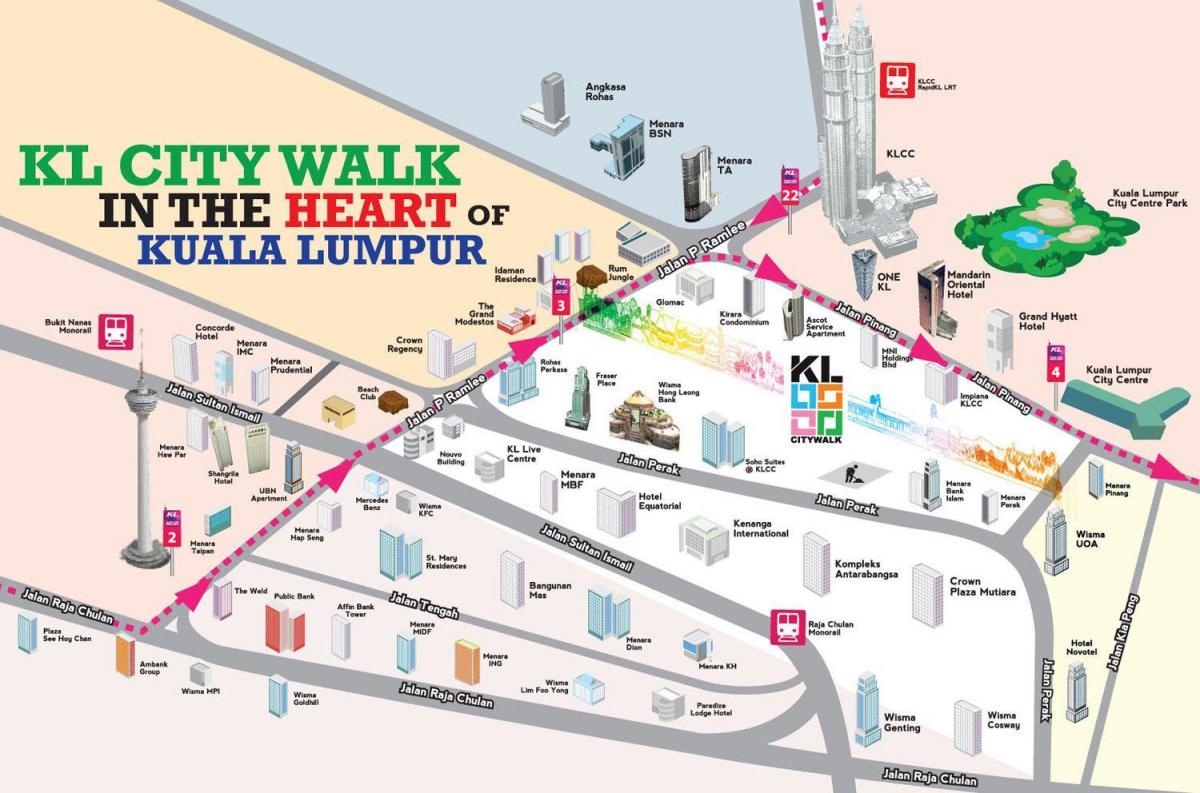 Куала-Лумпур пешеходная экскурсия по карте