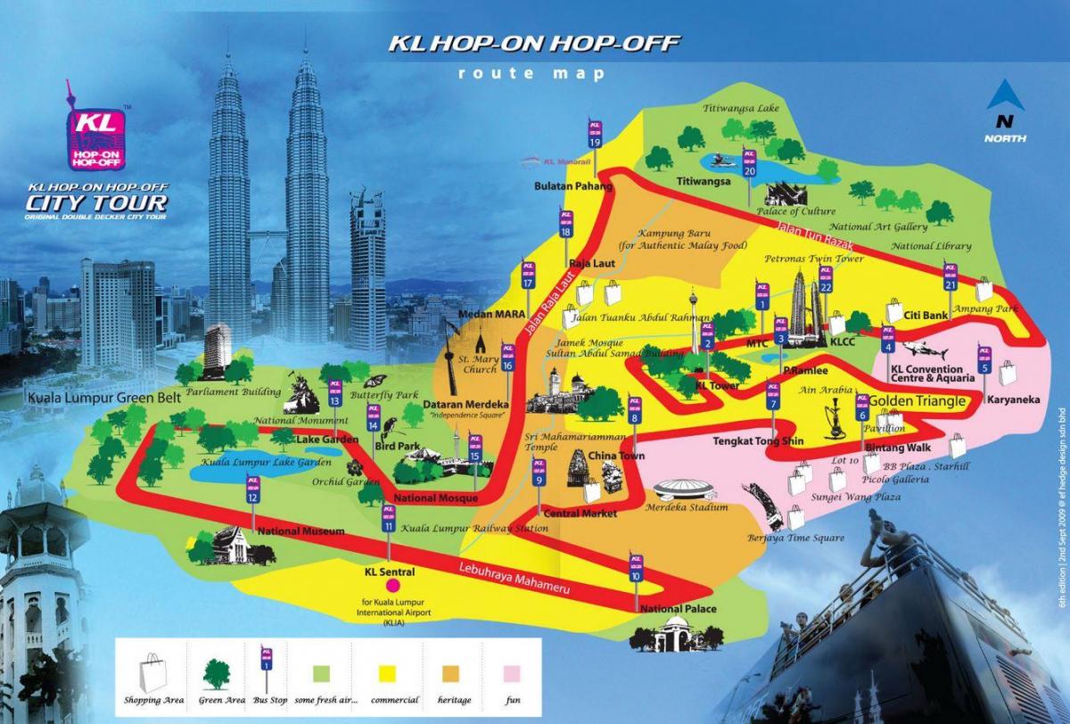 Куала-Лумпур-хоп-хоп-офф маршрут на карте