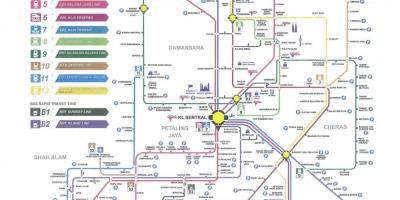 Транзит Куала-Лумпур железнодорожных карте