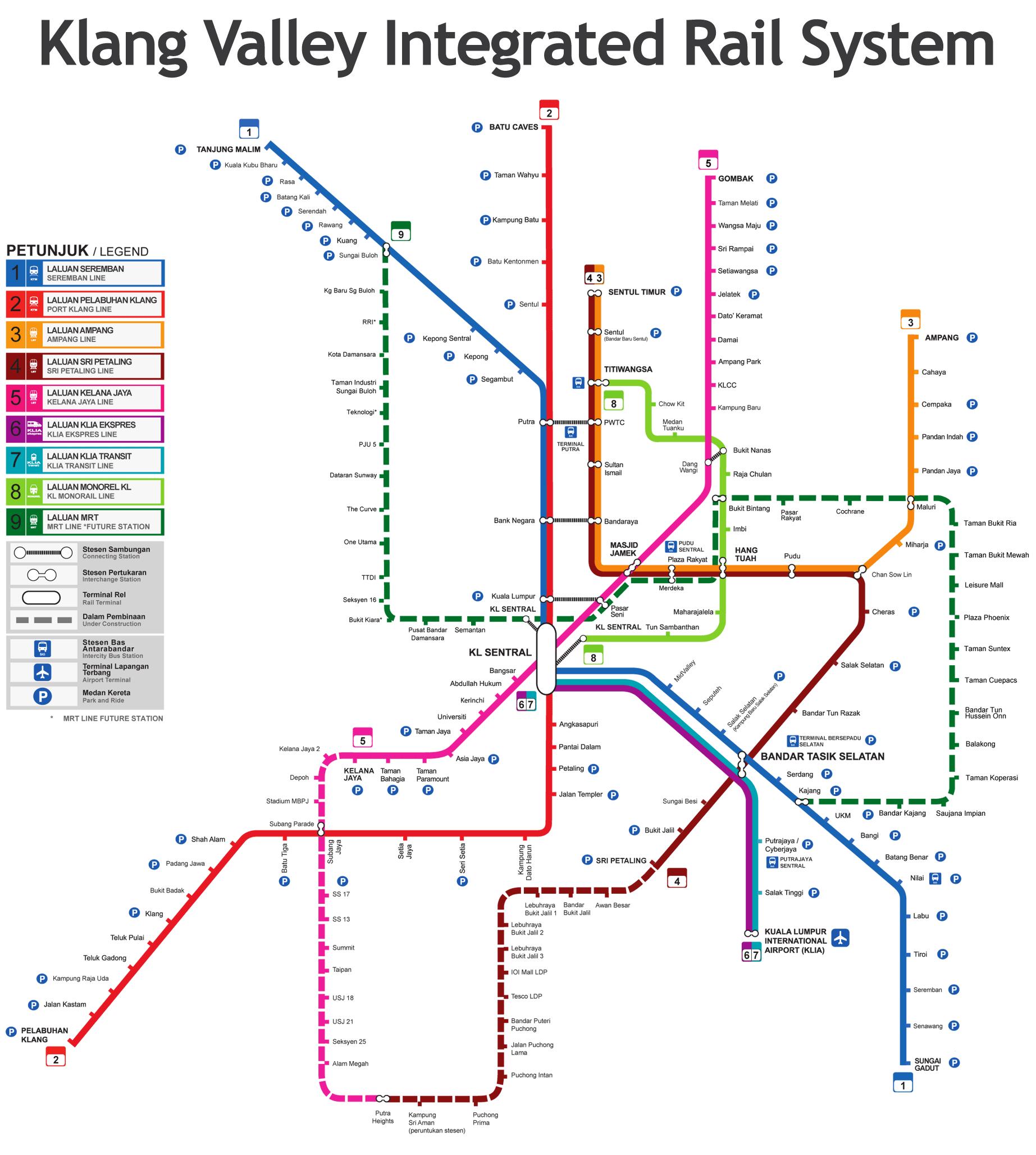 Карта метро куала лумпура