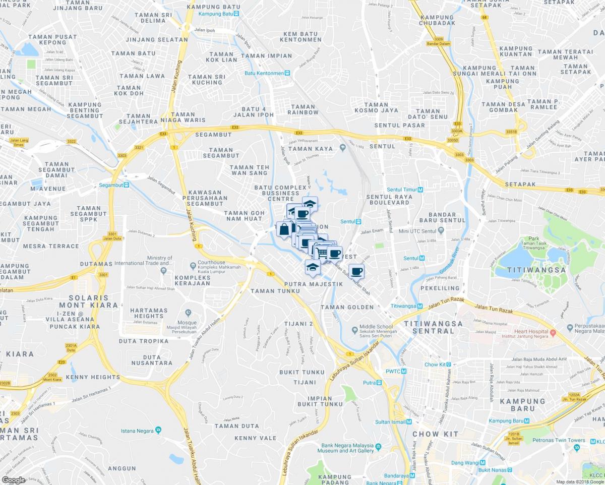 Карта Джалан Ипох Куала-Лумпур